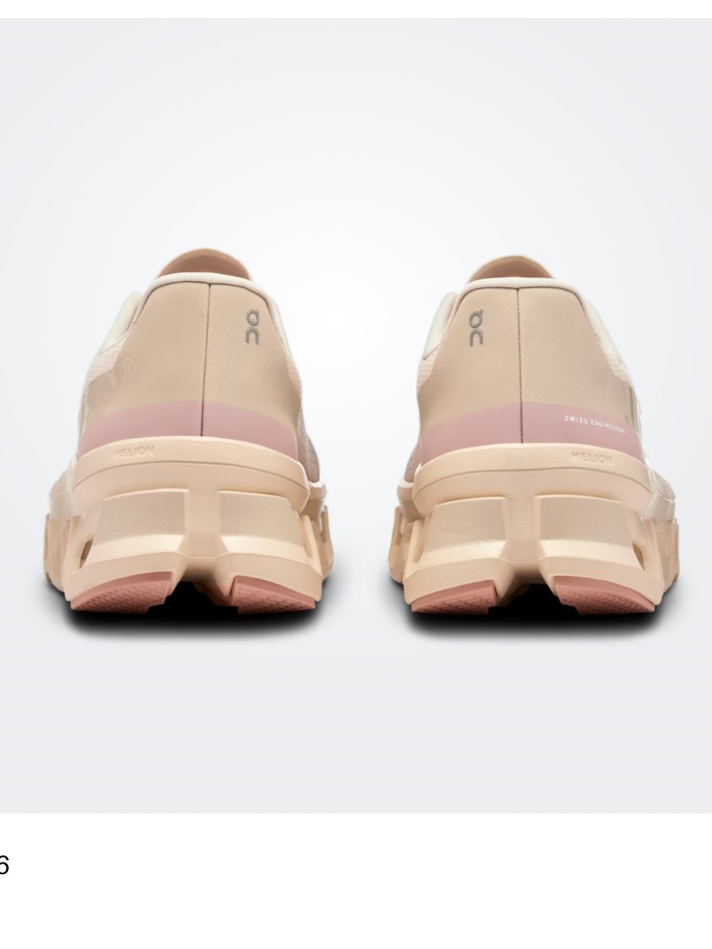 On Women's Cloudmonster Road Running Sneakers - Moon/Fawn or Pink/Beige - Picture 5 of 9